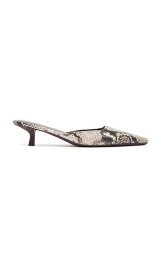 Mira Snake-Effect Embossed Leather Mules