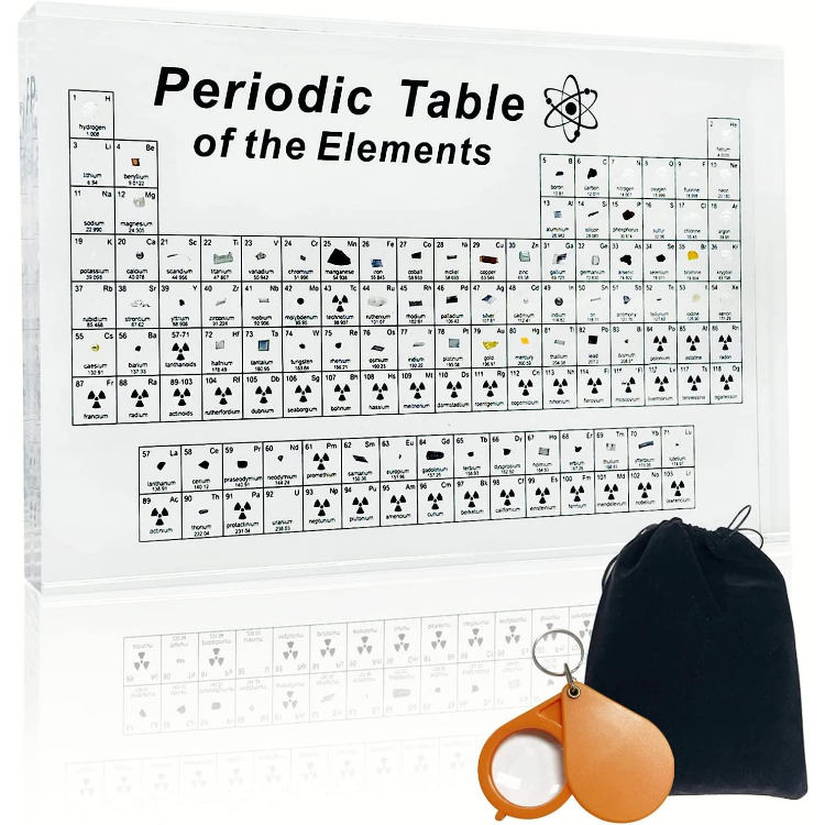 Tabla periódica BEWITU con elementos reales en el interior