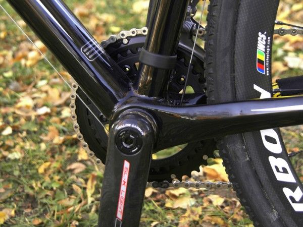 Tall chainstays contribute to the ultra-rigid rear end