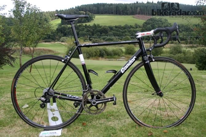 Kristian House (Rapha-Condor-JLT) rode a steel Condor Super Acciaio on the final stage of the Tour of Britain last Sunday