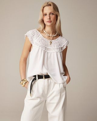 Cotton Voile White Blouse by J.Crew