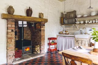 kitchen in renovated rustic cottage