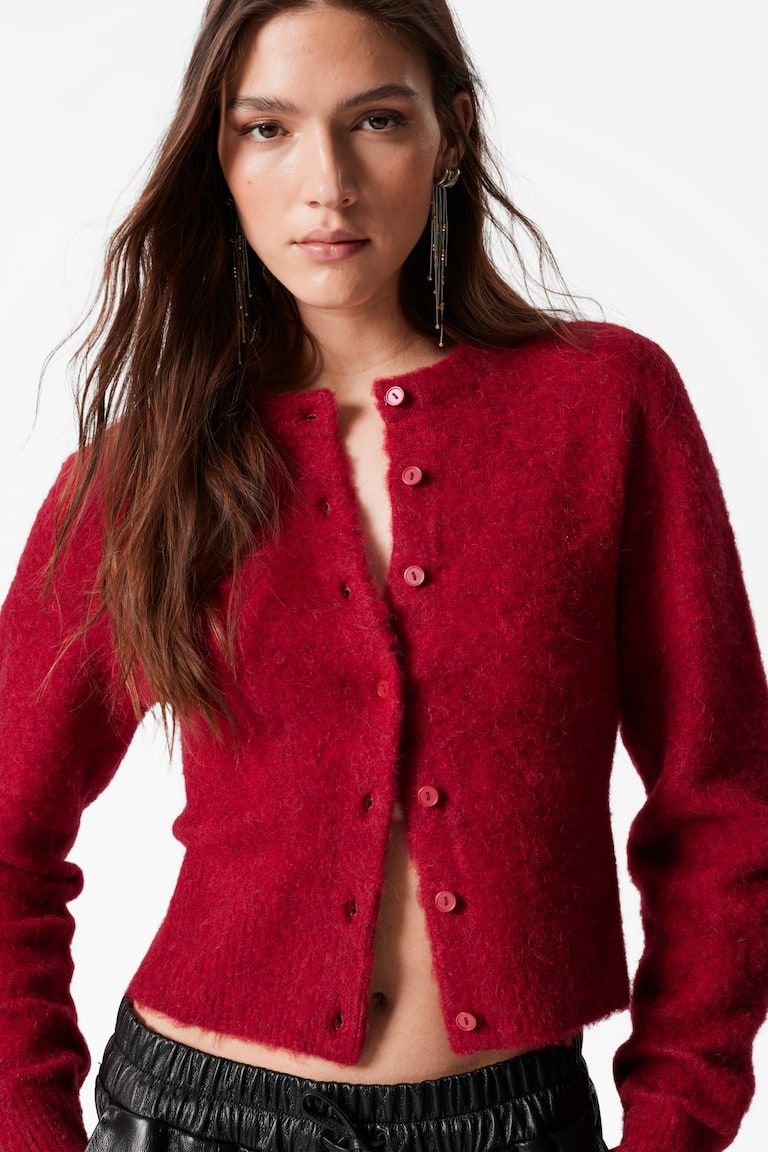 Alpaca-Blend Knit Cardigan