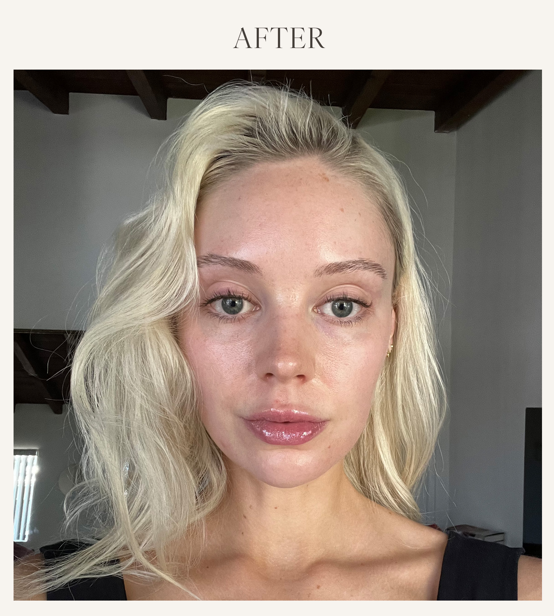 After photo of Erin Jahns testing the Maybelline lip plumper 