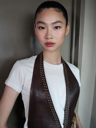 Actress and model Hoyeon Jung with makeup by Hung Vanngo