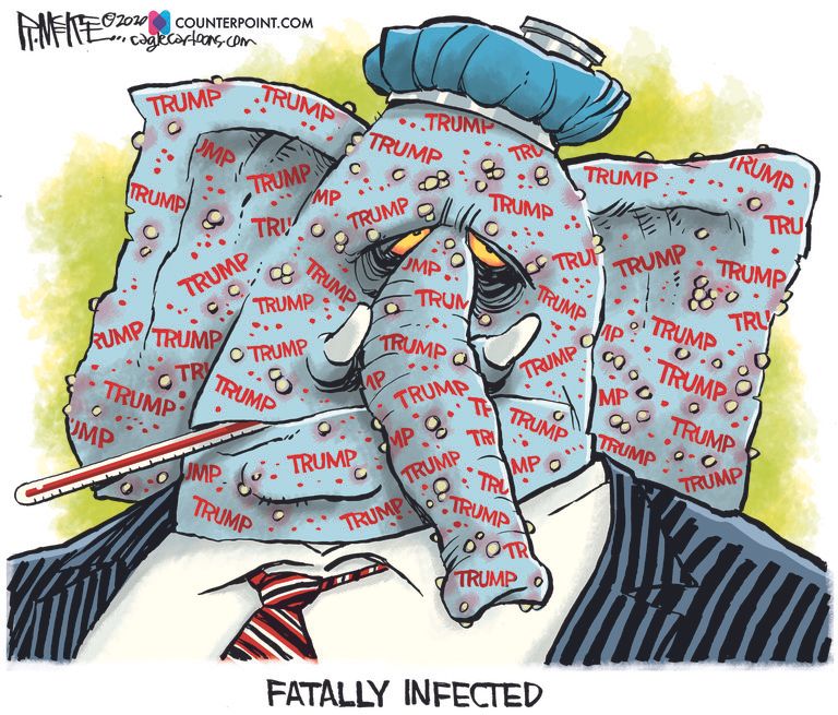 Political Cartoon U.S. GOP Trump infection