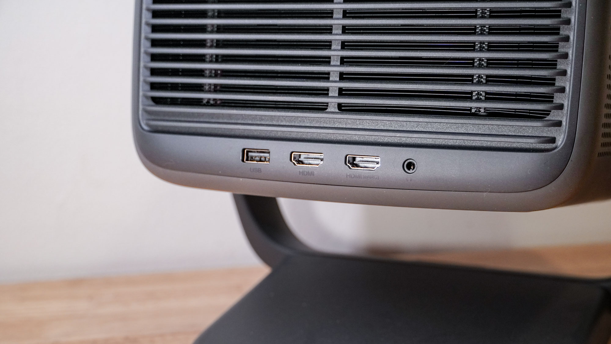 The ports on the back of a JMGO N1S Ultimate projector.
