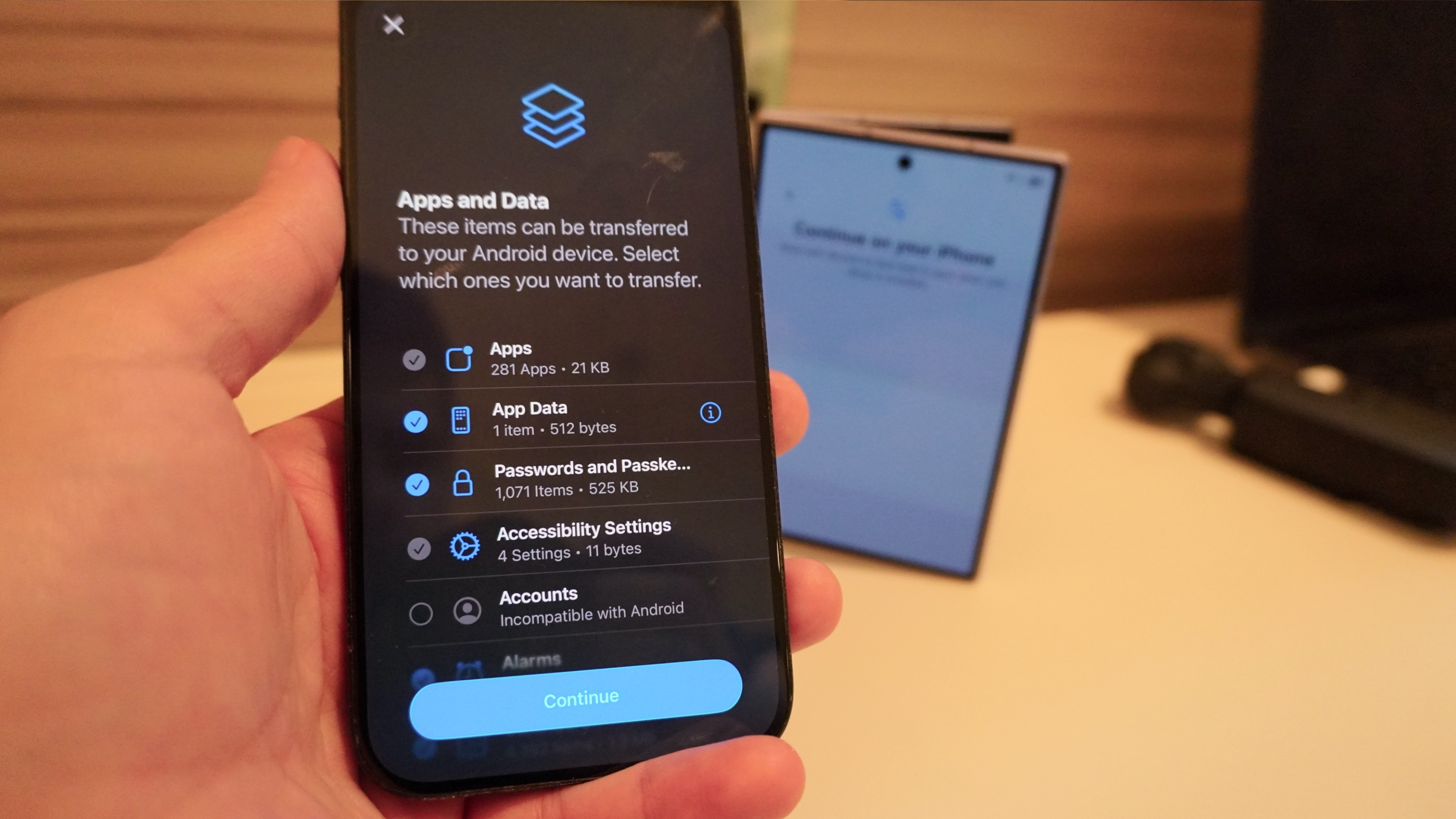 ابزار مهاجرت اندروید 17 iOS