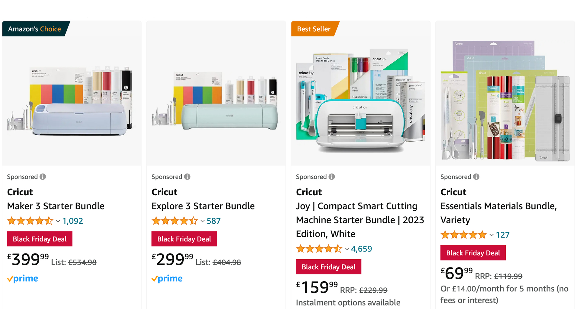 A range of deals on the Cricut machines .