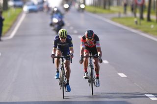 Greg Van Avermaet and Jens Keukeleire up the road at Gent-Wevelgem