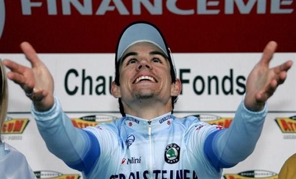 Markus Fothen (Gerolsteiner) soaks in his moment on the podium