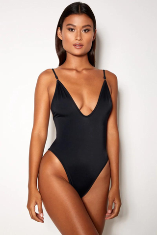black one piece bathing suit