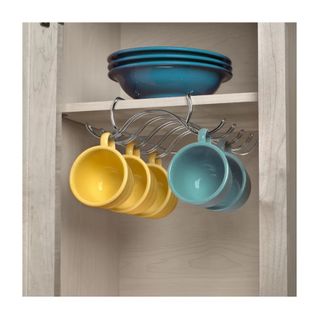 mug hooks that attach to shelf for more space