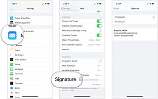 Go into the Settings app, choose Mail then signature. Add your signature
