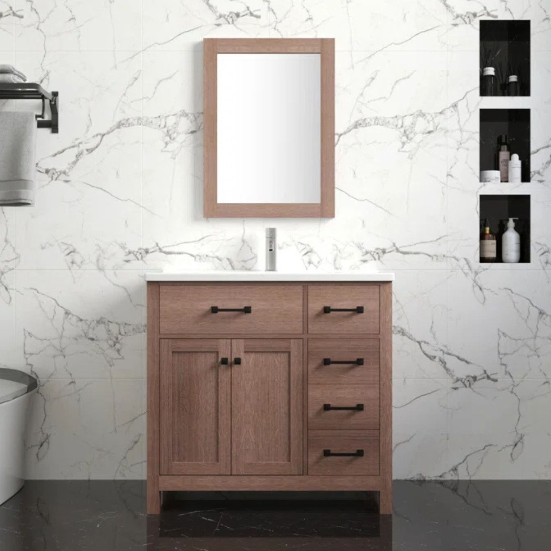 Kamiaya Single Bathroom Vanity with Ceramic Top