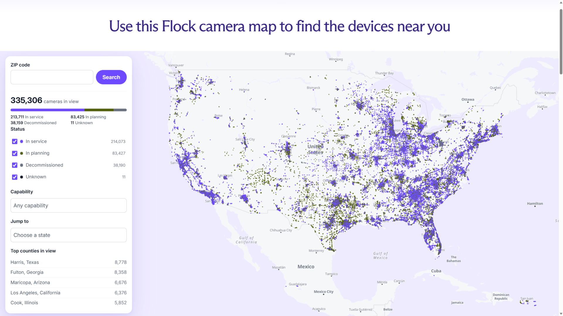 Proton Flock camera map