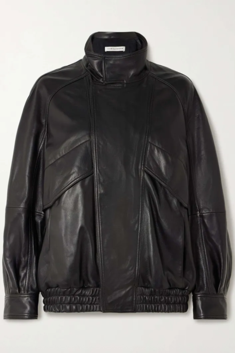 NOUR HAMMOUR, Ariste Oversized Paneled Leather Jacket