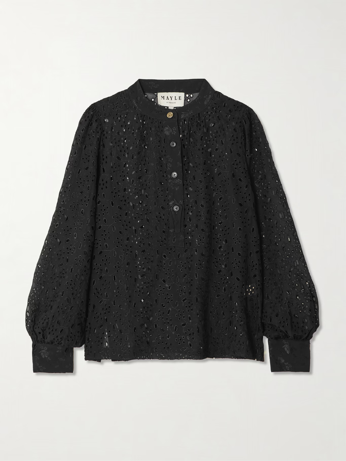 Maison Mayle Lady Papa broderie anglaise silk blouse