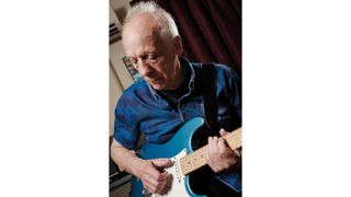 A familiar sight — Robin Trower with a Fender Strat. “The pickups in my Strats give me every tone I could ask for,” he says