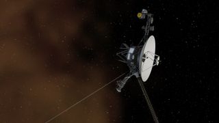 An artist&#039;s depiction of one of the twin Voyager probes.