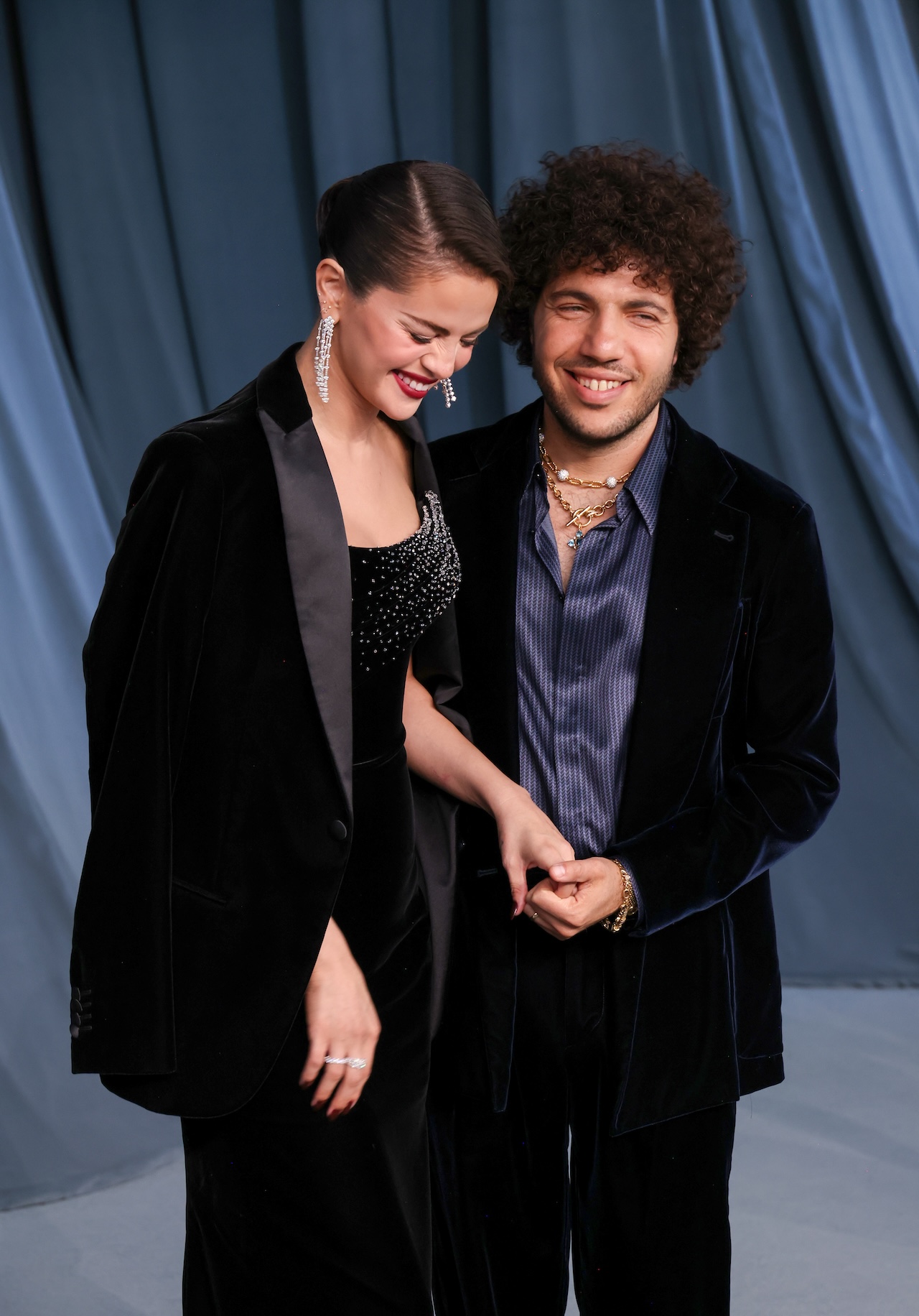 LOS ANGELES, CALIFORNIA - OCTOBER 18: (L-R) Selena Gomez and Benny Blanco attend the 5th Annual Academy Museum Gala at the Academy Museum of Motion Pictures on October 18, 2025 in Los Angeles, California.