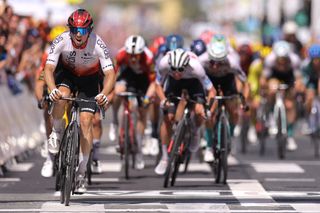 Cofidis French rider Victor Lafay L cycles to the finish line to win the 2nd stage of the 110th edition of the Tour de France cycling race 2089 km between VitoriaGasteiz and San Sebastian in northern Spain on July 2 2023 Photo by Thomas SAMSON AFP Photo by THOMAS SAMSONAFP via Getty Images