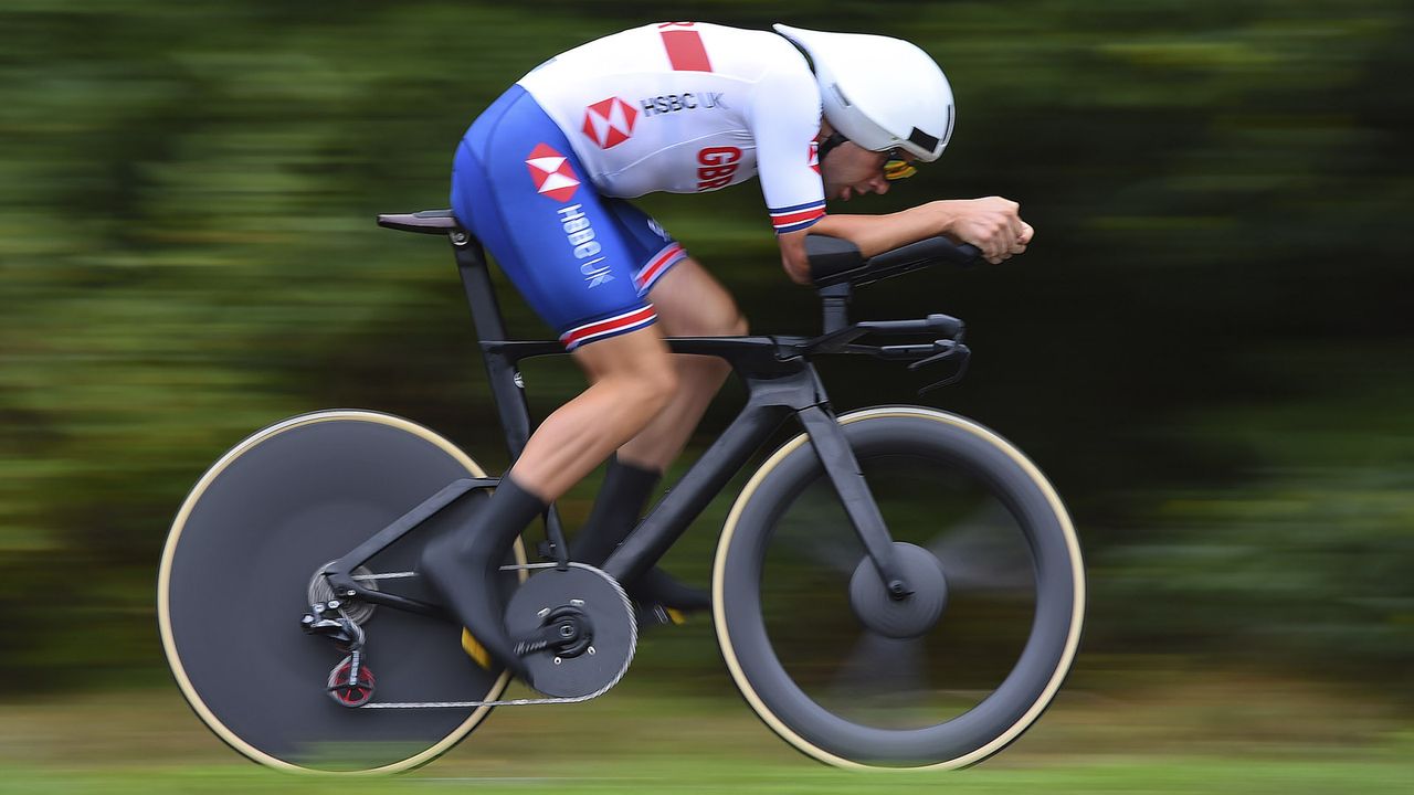 Alex Dowsett blacked out time trial bike