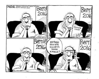 Political Cartoon U.S. Bernie Emails 2016