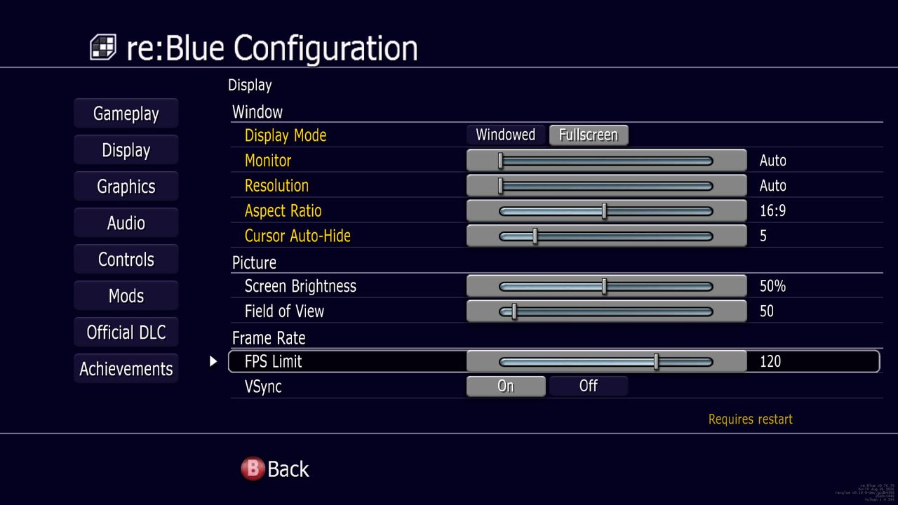 Blue Dragon recompilation PC port features