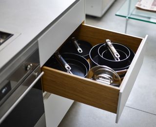 lifestyle image of cookware storage