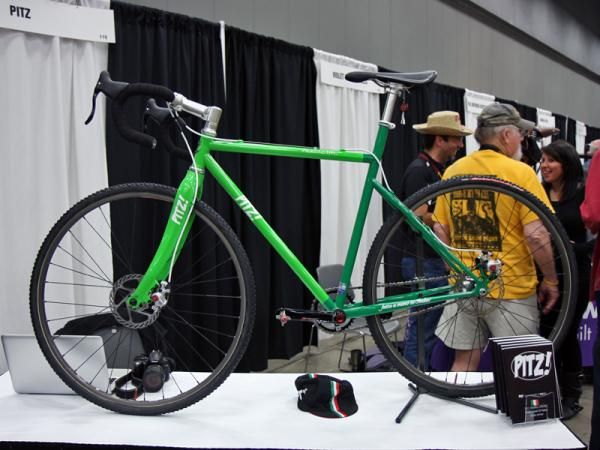 Pitz says this disc-equipped steel 'cross bike has already been successfully raced on the Italian national circuit.