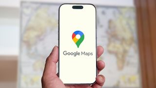 Google Maps logo on an iPhone 17