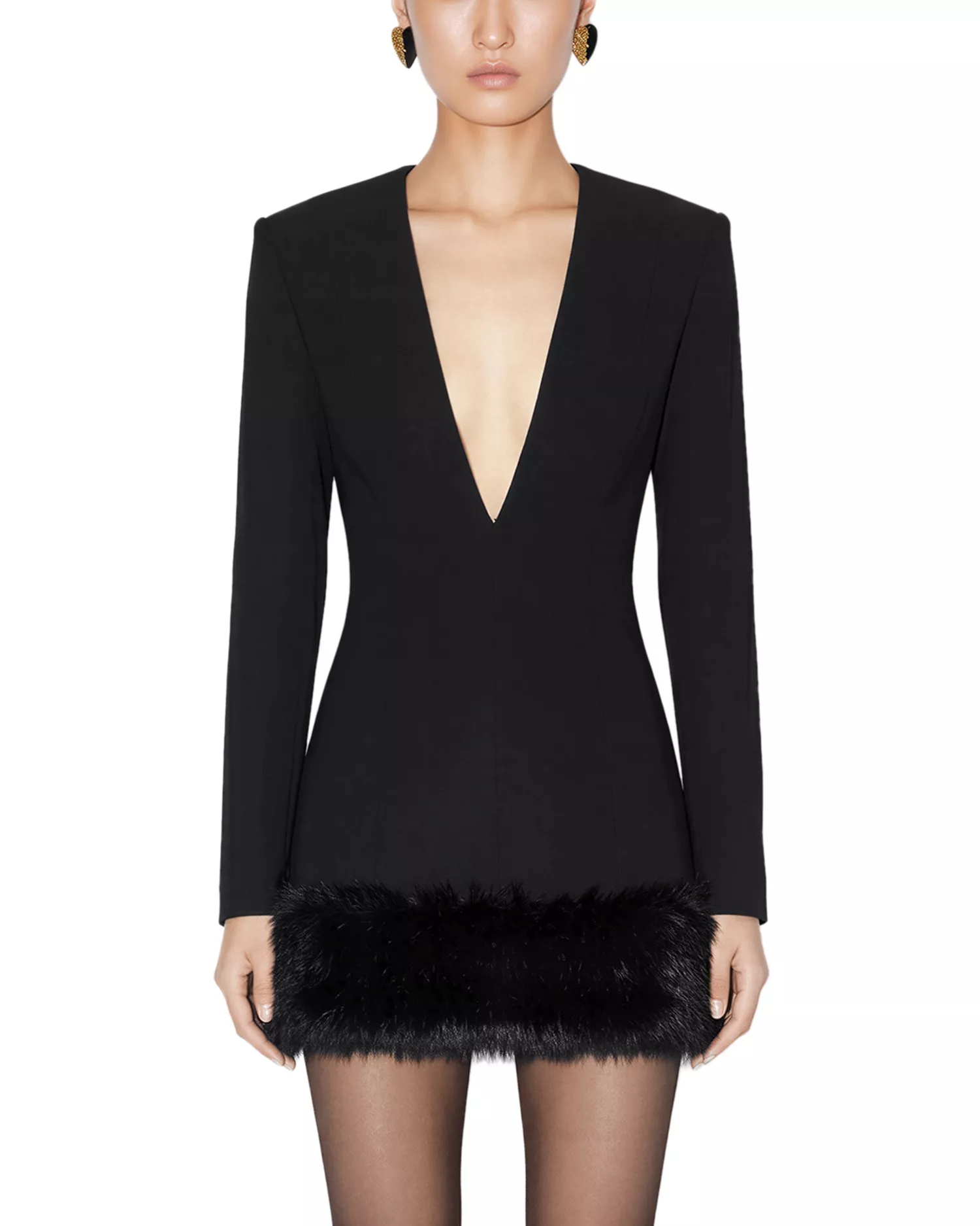 Aivy Plunge Neck Mini Dress
