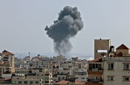 Smoke from Israeli airstrikes in Gaza.