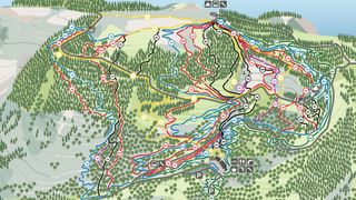 A map of the trails at Bike Park Wales
