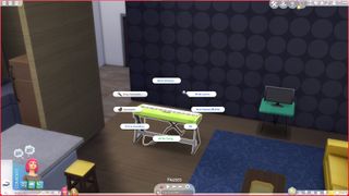 The Sims 4 - Interaction menu for an electric keyboard with the option "write song" selected