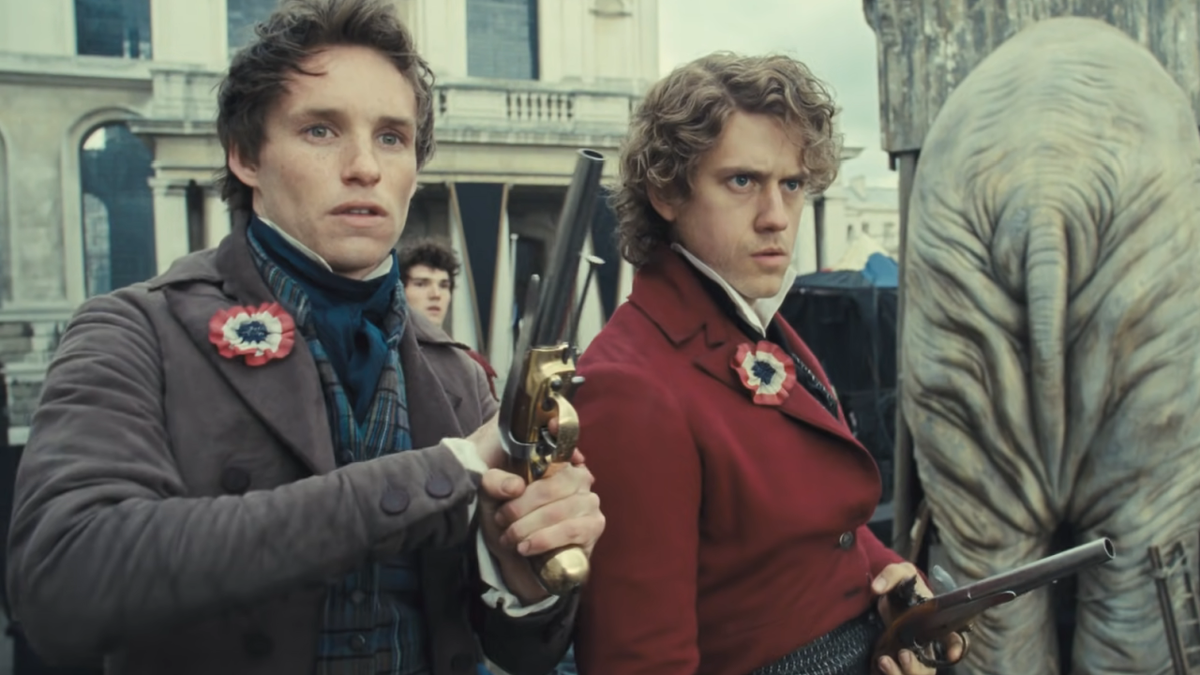 Eddie Redmayne and Aaron Tveit in Les Miserables.