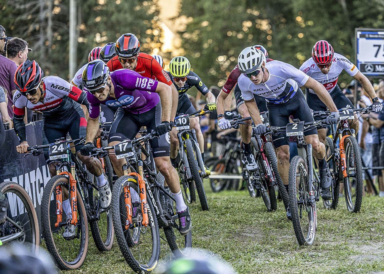 The men took a much more measured approach to their nine lap race at the UCI MTB World Cup Mont-Sainte-Anne 2022