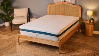 The Helix Twilight Mattress on a bed frame in a bedroom