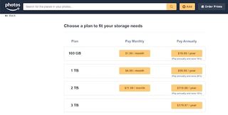 Amazon Photos' pricing plans