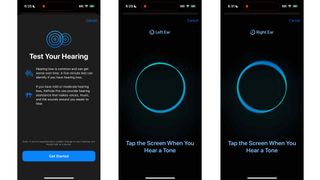 Apple Hearing Test on AirPods Pro, Screengrabs