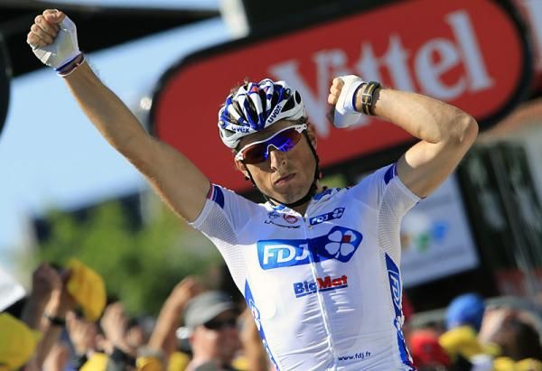 Pierrick F&eacute;drigo (FDJ-BigMat) triumphed in Pau on stage 15 of the Tour de France.