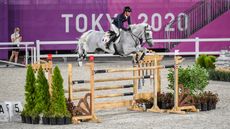 Simon Delestre riding Berlux Z in the Olympic showjumping team qualifier at the Tokyo 2020 Olympic Games