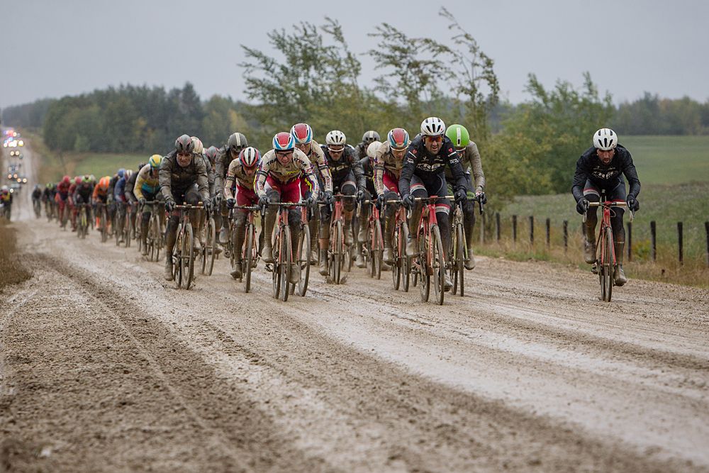 Riders fight through the mud in Tour of Alberta