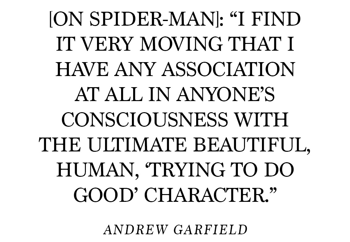 Pull quote from Andrew Garfield's September cover story.