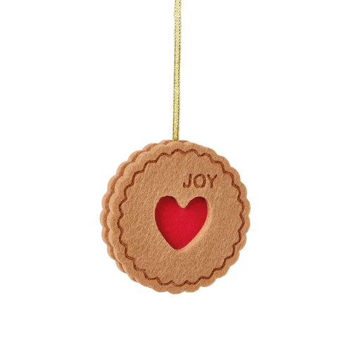 John Lewis Heirloom Splendour Jam Heart Biscuit Felt Tree Decoration