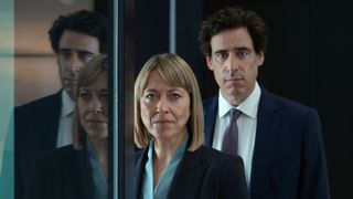 The Split season 3 - Hannah (NICOLA WALKER) and Nathan (STEPHEN MANGAN) stand together.