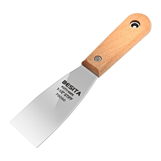 A stainless steel putty knife