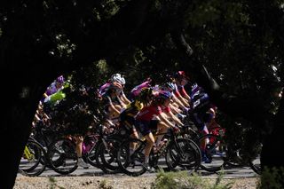 The reduced peloton racing stage 3 at the Giro d'Italia Donne