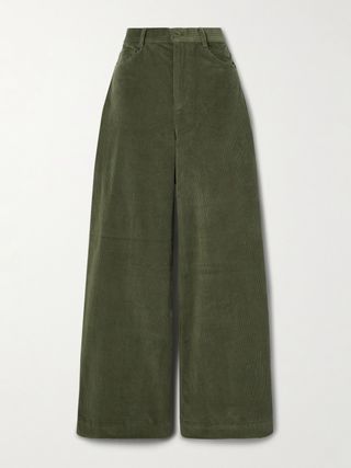 Carine Cotton-Blend Corduroy Wide-Leg Pants